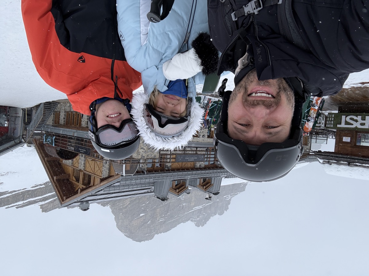Group at mountain lodge