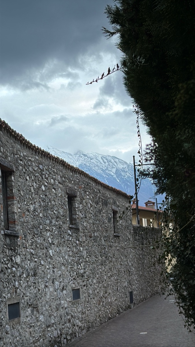Stone wall and birds in Arco