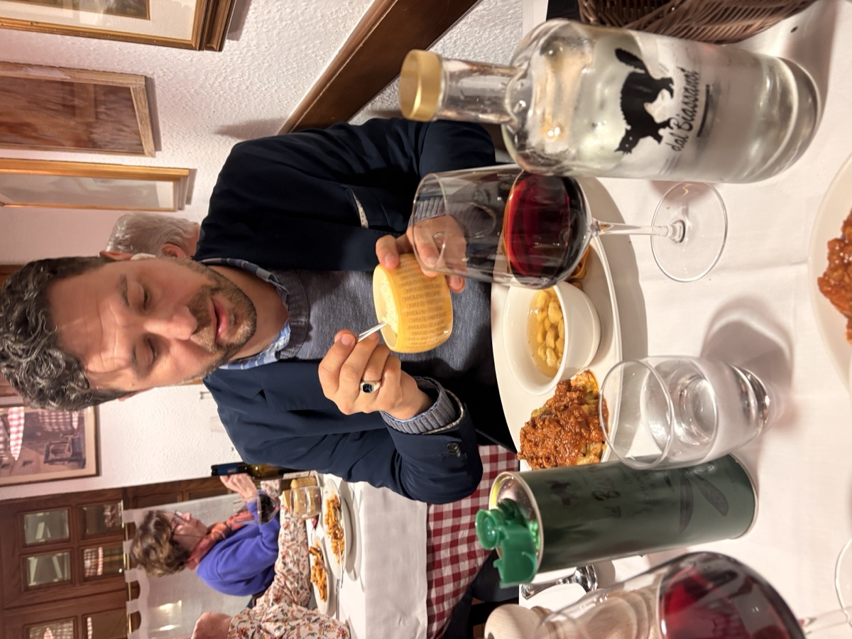 Adam with Parmigiano wheel