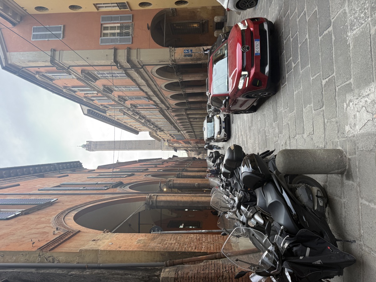 Bologna street with porticoes