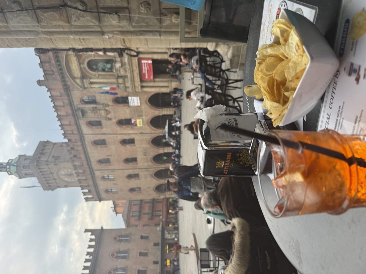 Aperol Spritz at Piazza Maggiore