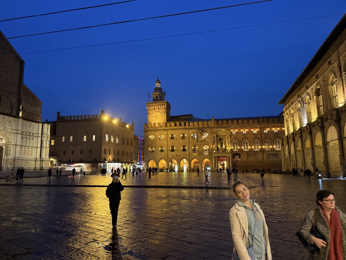 Piazza Maggiore at dusk